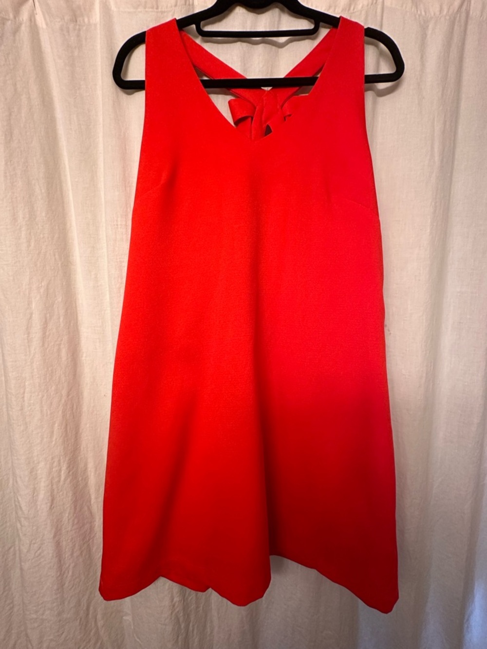 Roberto Torretta Red A-line Dress Sleeveless Bow Back Designer EUC